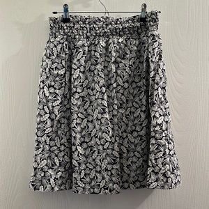 Boden Georgia Skirt, French Navy, Palm pattern